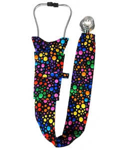 Stethoscope Cover – Stylish and Durable - Multi Color Dots on Black