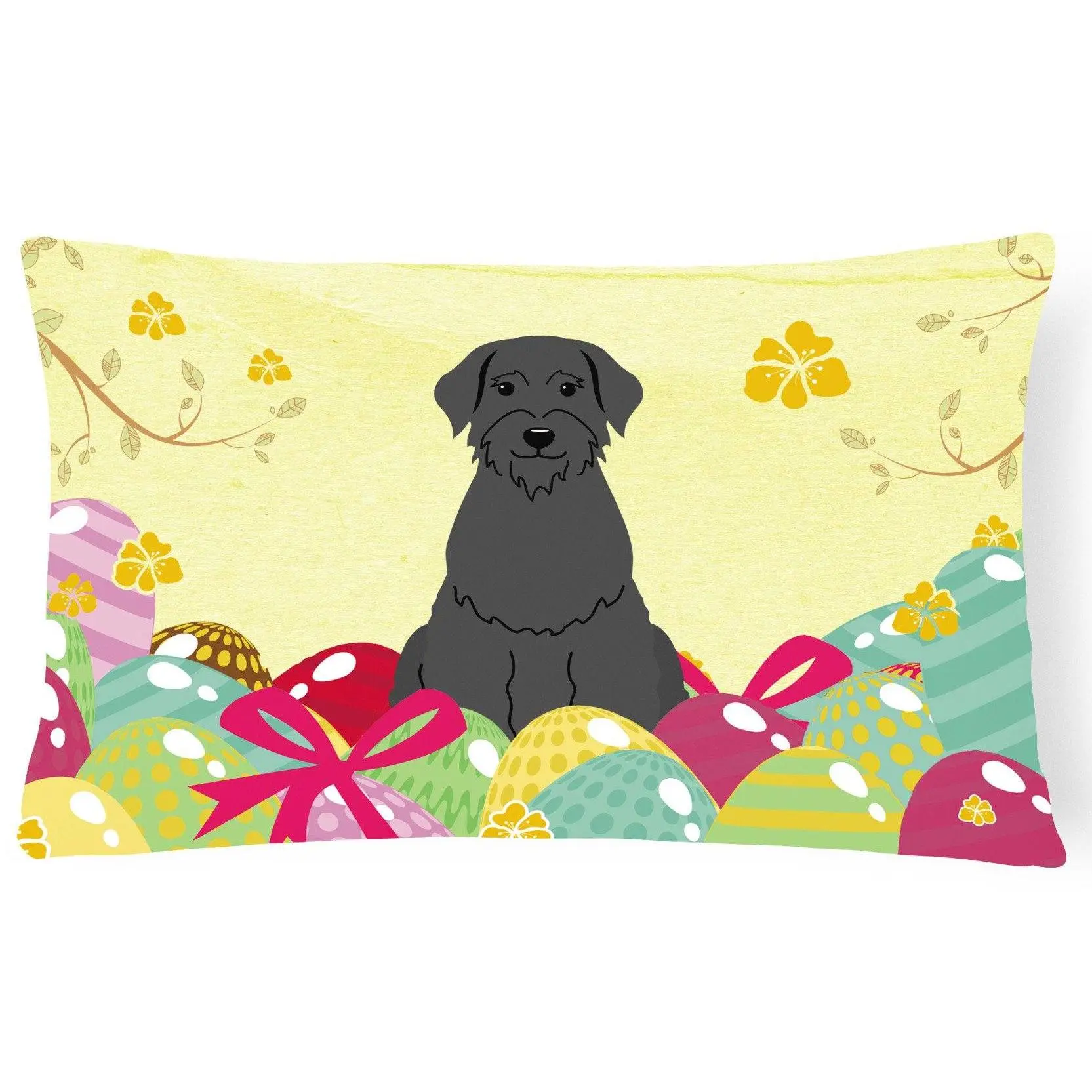 Easter Eggs Giant Schnauzer Canvas Fabric Decorative Pillow BB6066PW1216