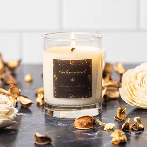 Cedarwood Scented Candle. 10.5 oz | Up to 50 hour burn time | Home decor | Bath  Decor | Hand made in the USA
