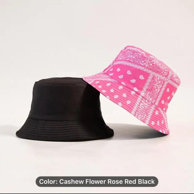 Women's Vibrant Double-Sided bandana  Bucket Hat - Sun Protection & Thermal Winter Hat