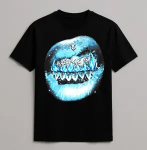 "GLACIER GRILLZ" ICE FLAME ARTWORK T-Shirt, Y2k Graphic Tee, Mouth Merch Trendy, Grillz Shirt Unisex Cotton Crewneck T-Shirt Menswear Womenswear Streetwear Top