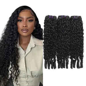 Burmese Curly Bundles Human Hair Water Wave 3C4A Spiral Curly End Quick Weave Hair Bundle in Hair Extension Natural Black (Burmese Curly Bundles Human Hair