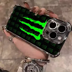 Monster Eenrgy case phone case for iPhone 16/15/14/13/12/11 Pro Max Plus electroplated anti drop soft phone 015 Screen Protector Protection Smartphone Cellphone Cover Casing Shockproof phone case meaning Silicon Protective