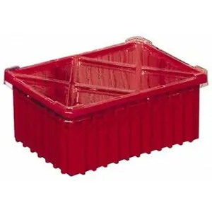 Akro-Mils Divisible Polypropylene Storage Box Container, 0.59 Cu Ft, 40 Lb Load Capacity, 16.5" L x 10.9" W x 8" H Gray Home Organizer with Stacking Functionality (Model 33168)