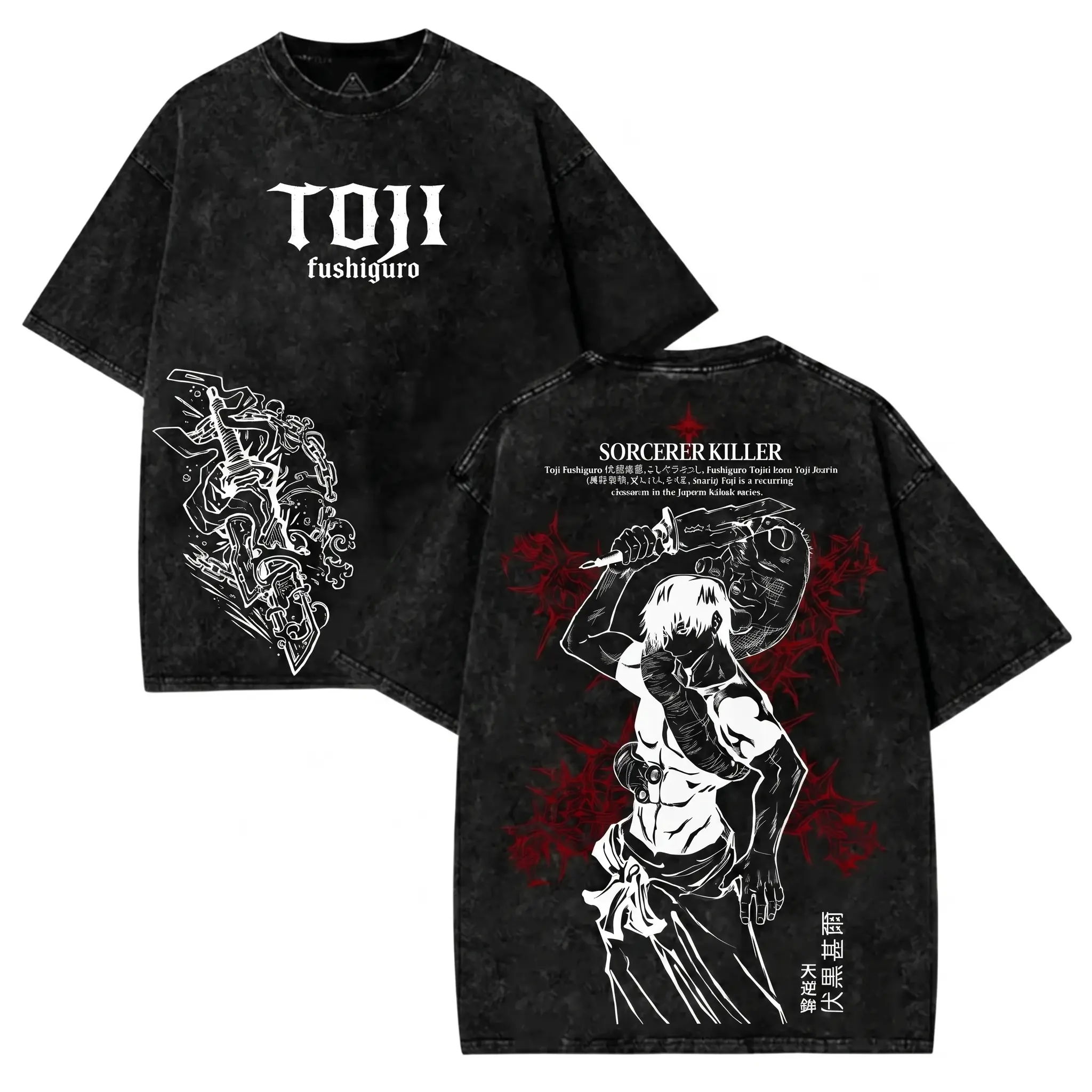 Killer Anime Shirt, Dark Manga Graphic Tee, Japanese Anime Streetwear T-Shirt, Otaku Fan Gift Washed Vintage Tee