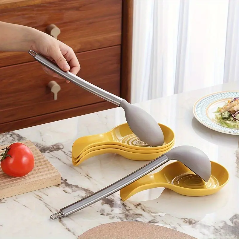 2pcs Kitchen Tableware Spoon Rest Set - Durable, Non-Toxic Plastic Utensil Holders for Stovetop & Countertop - Stylish, Modern & Safe Cooking Accessories Home Kitchenware