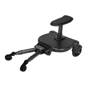 2-in-1 Universal Stroller Standing Board, Detachable Seat, Adjustable Size, Diamond Grip, Pram Pedal Adapter, 25kg Load Capacity for Kids' Pushchair Rides