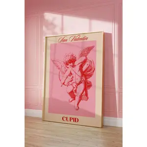 Cupid Poster, Retro Valentines Printable Wall Art, Trendy Retro Wall Art, Valentines Day Décor Poster