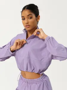 Women's Quick-Dry Half-Zip Drawstring Loose-Fit Short Sleeve Top, Casual Running Fitness Sun Protection Sweatshirt for All Seasons, Athletic Top, Breathable Sports Top, Workout Apparel