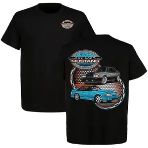 Fox Body With 79 and 93 T-Shirt, Vintage Muscle Gang Graphic Menswear OBS Lover Cotton Short Sleeve Classic Car Gift For Car Enthusiast