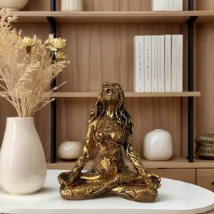 Vintage Yoga Vine Goddess Statue, Retro Home Decor, Zen Meditation Ornament, Living Room Shelf Top Decoration, Unique Gift