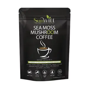 Sunwitt Sea Moss Mushroom Coffee - Premium Rich Blend with Cordyceps Chaga & Turkey Tail - Functional Ingredients for Focus and Energy