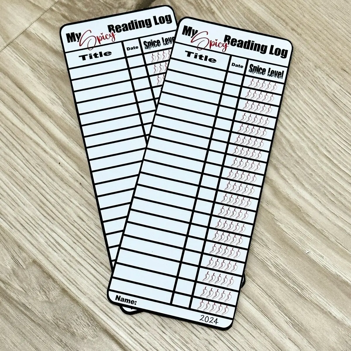 Spicy Book Reading Log bookmark (3pk)