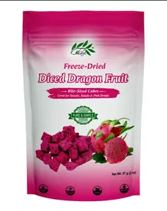 CHAVI Freeze-Dried Diced Dragon Fruit Snack - 2 Oz - Healthy 1 Ingredient Superfood - No Added Sugars or Preservatives - Non-GMO, Vegan, Gluten-Free…
