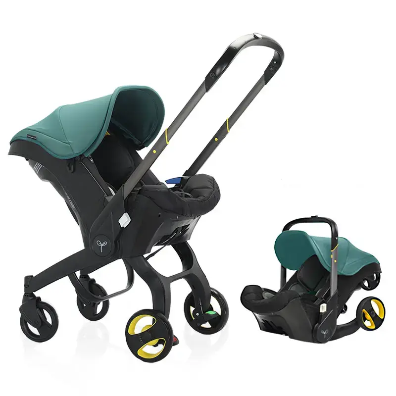 Baby Stroller 4 in 1 No Latch Base Lightweight Foldable Adjustable Handle Ergonomic Newborn Spine Support 5 Point Safety Harness US Local Warehouse One Step Brake All Season Breathable travel 5-point 2-way push 1-click contraction