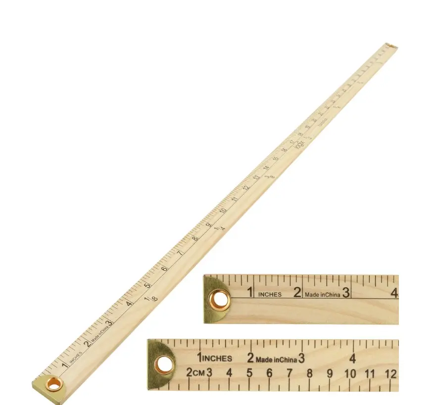 Natural Wood, Fabric 36 inch Yardstick, Measuring Too