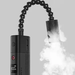 Portable Smoke Machine for Photography Adjustable Mist Dense Fog Dry Ice Modes LCD Display Type C Rechargeable Food Grade Safe with Carrying Case Content Creator Kit