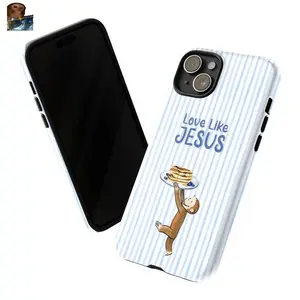 MagSafe iPhone Case Curious George Smartphone Case Cartoon Monkey with Love Like Jesus Bible Verse Pancake Design Handheld Phone Accessories for iPhone 17 16 15 14 13 12 11 Pro Max XS Max