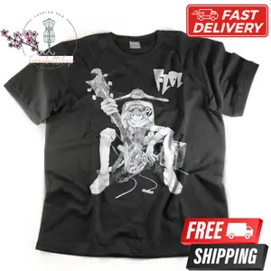 FLCL Haruko's Guitar, Fooly Cooly, FLCL Tee, Furi Kuri Anime Shirt, FLCL Manga T-Shirt Menswear Top