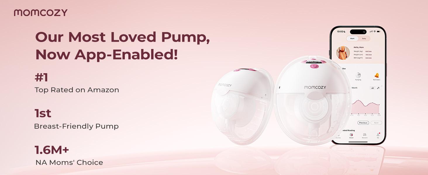 Momcozy KleanPal Pro Baby Bottle Washer BS03 & Momcozy Breast Pump Hands Free M5 Cozy Red 2 Count