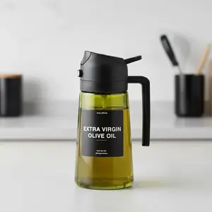 2-In-1 470ML Spray Bottle Oil Dispenser, Multifunctional Olive Oil Sprayer and Pourer for Kitchen, Cooking, Air Fryer, Baking, Salad, BBQ