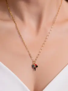 Cross-Border Bestseller Stainless Steel Pendant Necklace, Hand Turkish Blue Eye Evil Eye, Trendy Jewelry for Men and Women