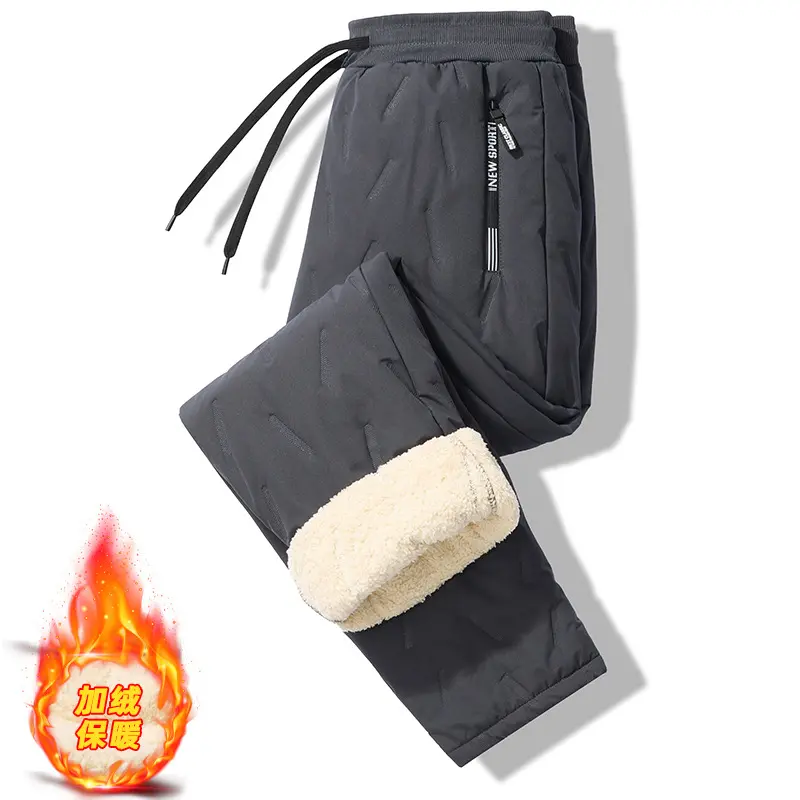 Lamb Fleece Cotton Pants   Straight Tube