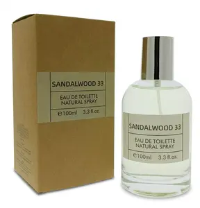 Sandalwood 33 Eau de Toilette Natural Spray 90ml 3.3 fl oz Unisex Perfume for Men and Women Fresh Sandalwood Scent