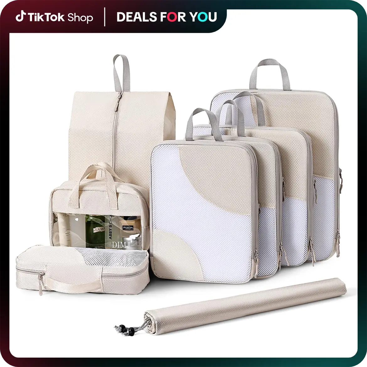 [DEALS FOR YOU] DIMJ 8 Pack Packing Cubes for Suitcases & Travel，Best Gift For Moms , Compression Storage Bags, Double Zipper for Suitcases, Organize