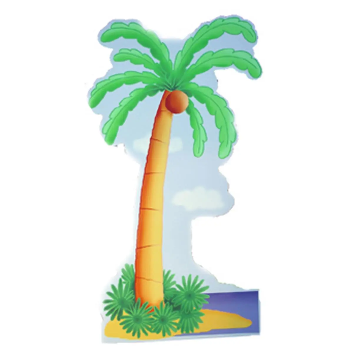 212 MAIN Life-Size Cartoon Palm Tree Cardboard Stand-Up, 65x36 in Home Decor Display for Island-Themed Scenes