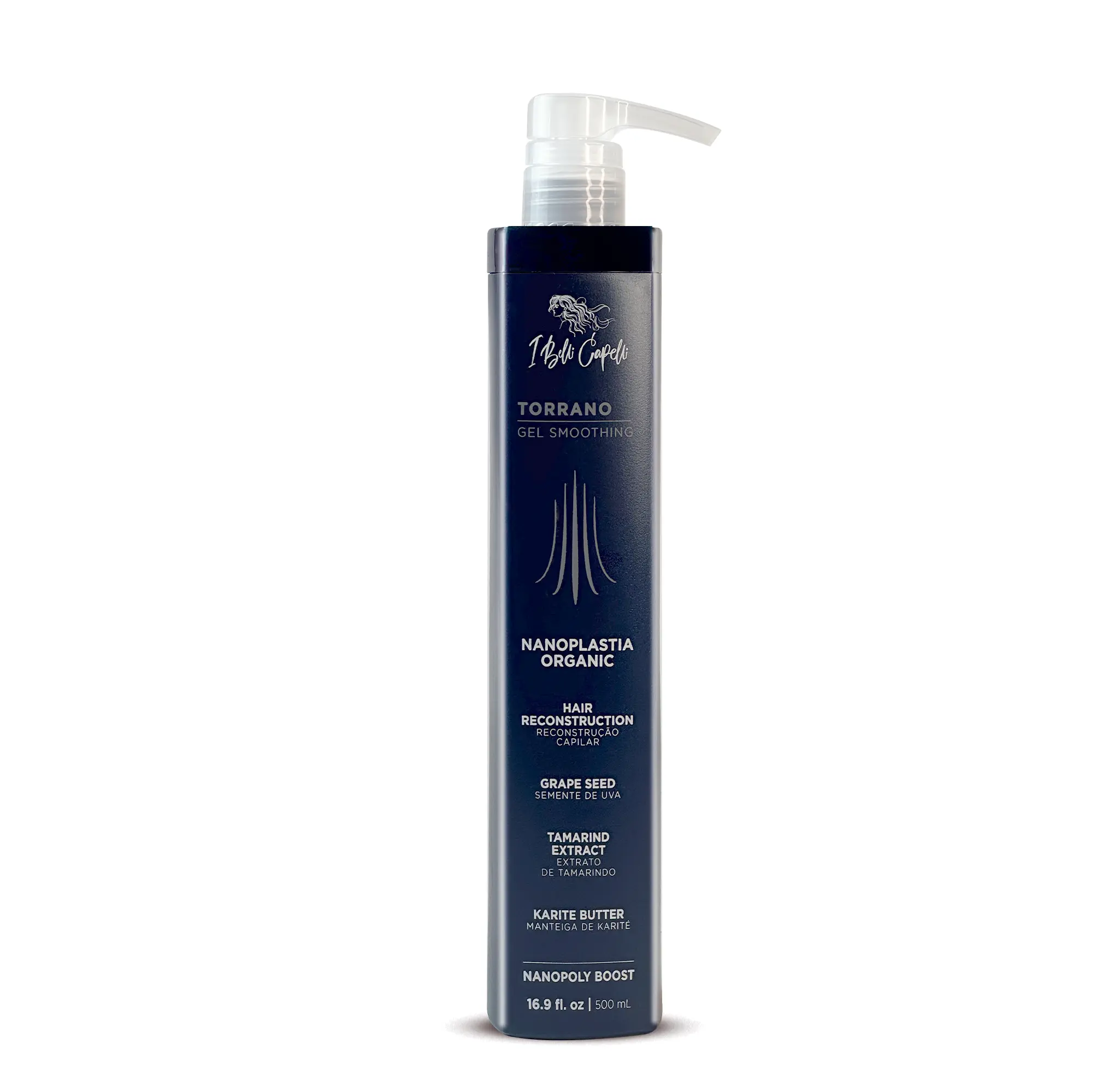 I Belli Capelli Torrano Ultimate Nanoplasty Straightening Super Gel - 500ml/16.9 fl.oz Unisex Dry Haircare with Aloe Creamy Curl Mousse, Styling Matte Paste, Lactic Acid Formula, Creatine, Voluminous Hair Boost, Shiny Hair Effect, Organic, Adults, Bottle,