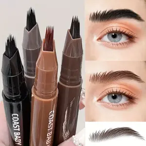 Dual-Action Quick Brow Pencil: Multi-Tip Design for Defined, Natural Brow Shaping + Precise Hairline Filling, Waterproof & Smudge-Proof for Long-Lasting Wear. 3D Fluffy Technology for Instant Transformation, All-Day Wild Brow Look. Dual-Ended Time Makeup