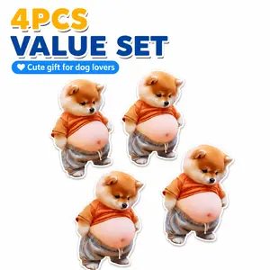 4PCS / 8PCS 3D Silicone Puffy Belly Mochi Squishy Stickers, Cute Squeeze Toys for Kids & Adults, Stress Relief Fidget Fun Gift, Party Favors, Classroom Gifts, School Rewards, Car Door & Wall Buffers, Valentines Day & Easter