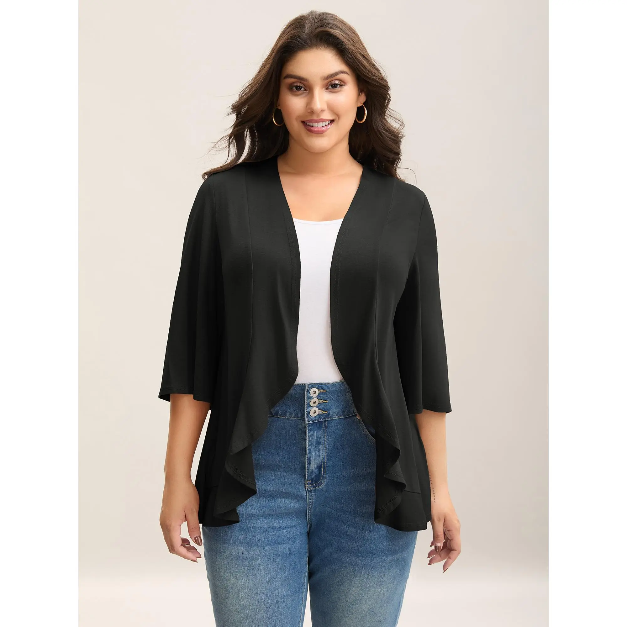 BLOOMCHIC Plus Size Lotus Hem Curvy Kimono Cover-Up M-6X 2026 Spotlight,Summer wins,Deals for you days
