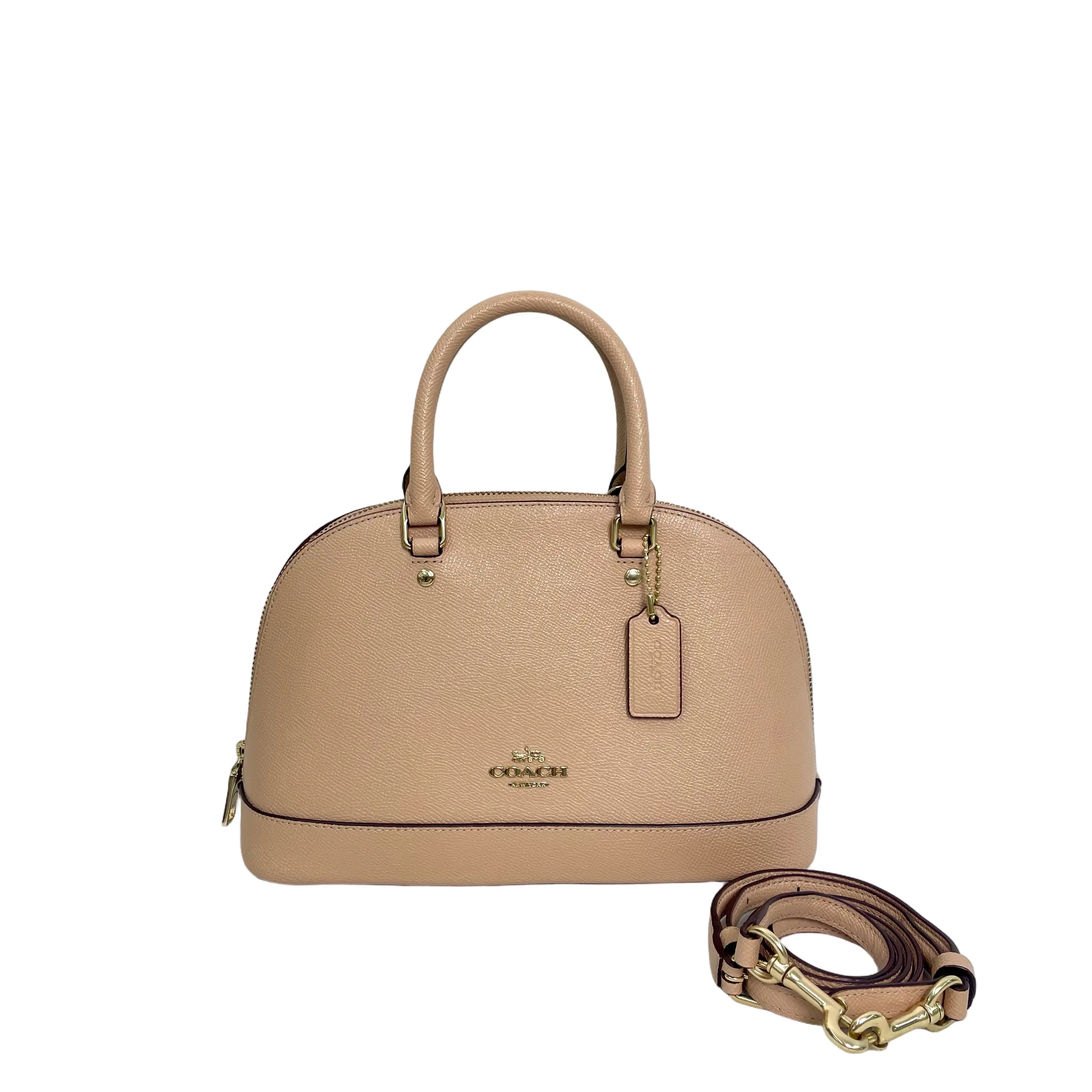 Pre-owned leather handle bag Coach Mini Sierra Pebble Satchel Bag Blush Pink