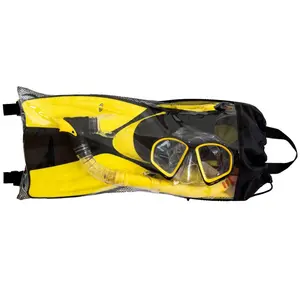 Swimline Youth and Adult Thermotech Snorkeling Set with Mesh Bag - Fin Size 6-8