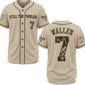 #7STILL THE PROBLEM 7 WALLEN Sand Baseball Jersey Country Concert Outfit Sand Baseball Jersey