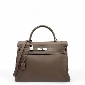 Pre-owned HERMÈS Leather tote bags Hermes Kelly 35 Togo 18 Etoupe (0707m2)