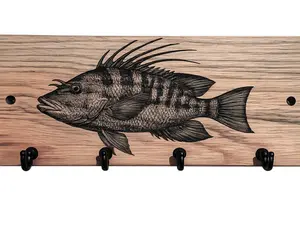 Hogfish Key Hanger, Home Organiser, Wall-Mounted Hook for Entryway Key Storage