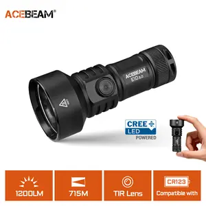 E10 2.0 Long-Range Compact EDC Flashlight, max 715meters and 1200lumens, included USB-C rechargeable 16340 battery, cree LED, magnetic tail