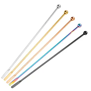 5-Piece Stainless Steel Cocktail Stirrers, 19.5cm Creative Bar Mixer, Milk Tea Honey Stirrer, Ideal for Bars