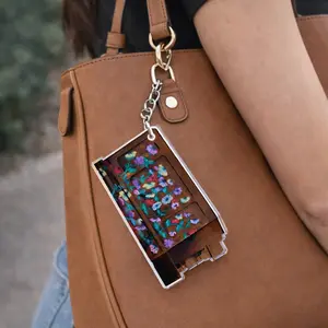 Acoustic Piano Floral Acrylic Keychain, Lyrics Keychain, Gift For Her