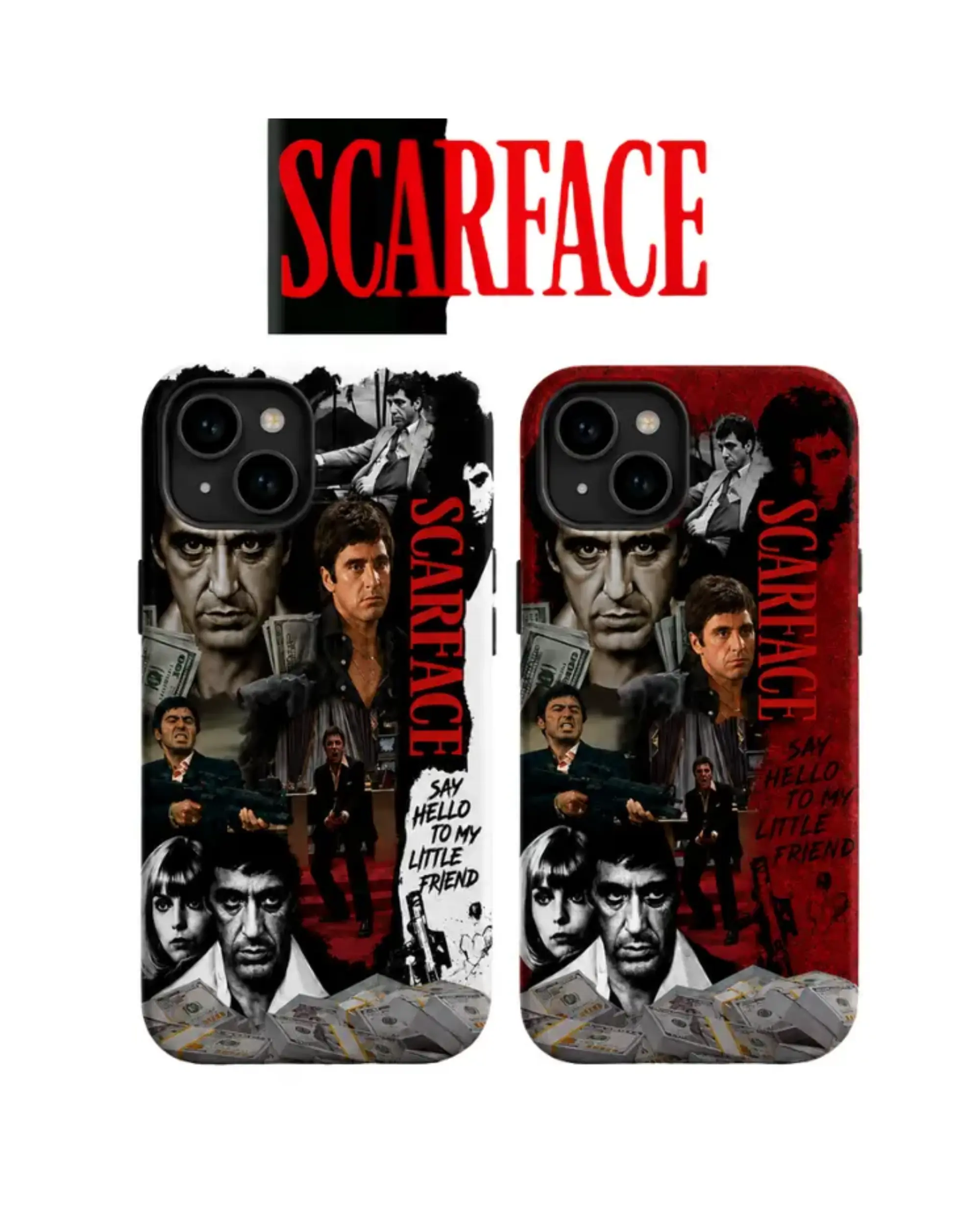 Scarface Phone Case, Classic Crime Movie Inspired Protective Cover, Black White Gangster Style Case Gift Protection