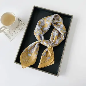 Paisley Satin Square Scarf – 70cm Lightweight Neck & Hair Scarf