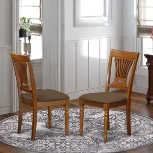 HomeStock Dining Chairs, Country Cottage Dining Room Chairs Set of 2 Solid Wood 22D x 18W x 37H with Sturdy Frame Comfortable Design Classic Rustic Farmhouse Style