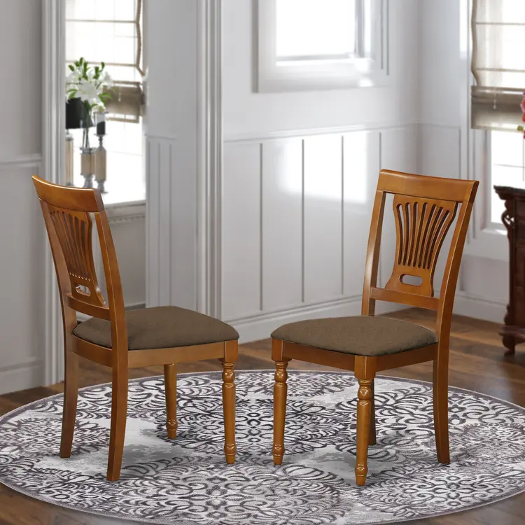 HomeStock Dining Chairs Set of 2 - Indoor Furniture, Sturdy Solid Wood Frame, Slat Back, Comfortable Classic Rustic Farmhouse Country Cottage Design, Guest Seating, 22D x 18W x 37H