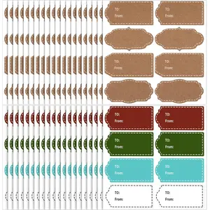 Tag Stickers,  Brown  Christmas  Stickers, Colorful to and from Gifts Labels Adhesive, Christmas Tags Sticker for Presents, Holiday