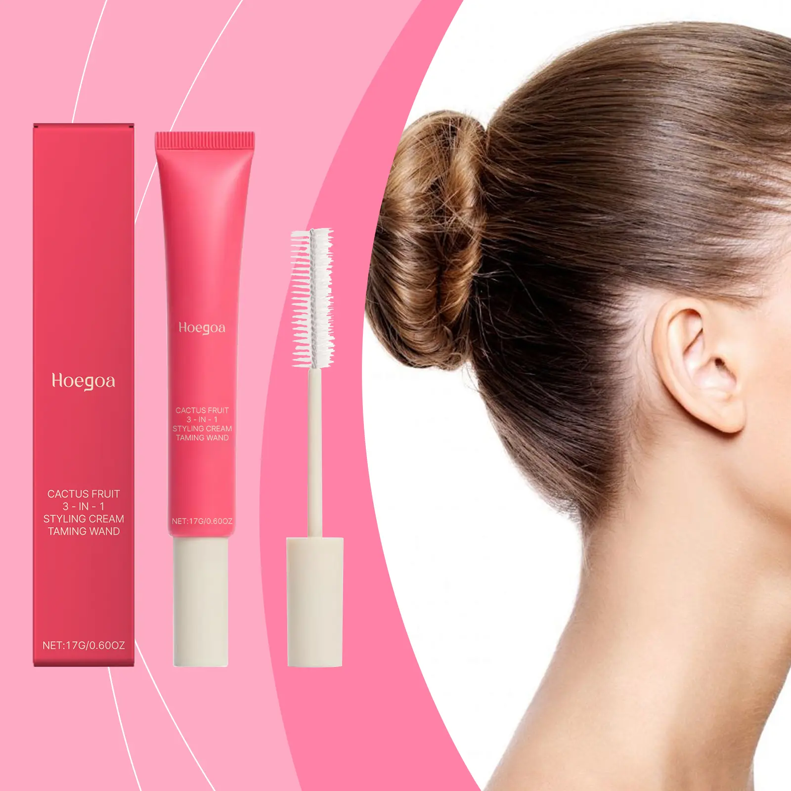 Cactus Fruit 3-in-1 Styling and SmoothingCream Stick, Unisex Hair Care that Nourishesand Styles, Hair Styling Product IncludesApplication Brush for Daily Use, HairProducts Gel Haircare