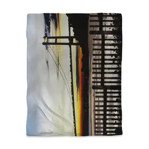 Begin Home Decor 3817-HWCT-CI114 Blue Hyperrealist Bridge Twin Size Duvet Cover - Bridge by Sunset Decor