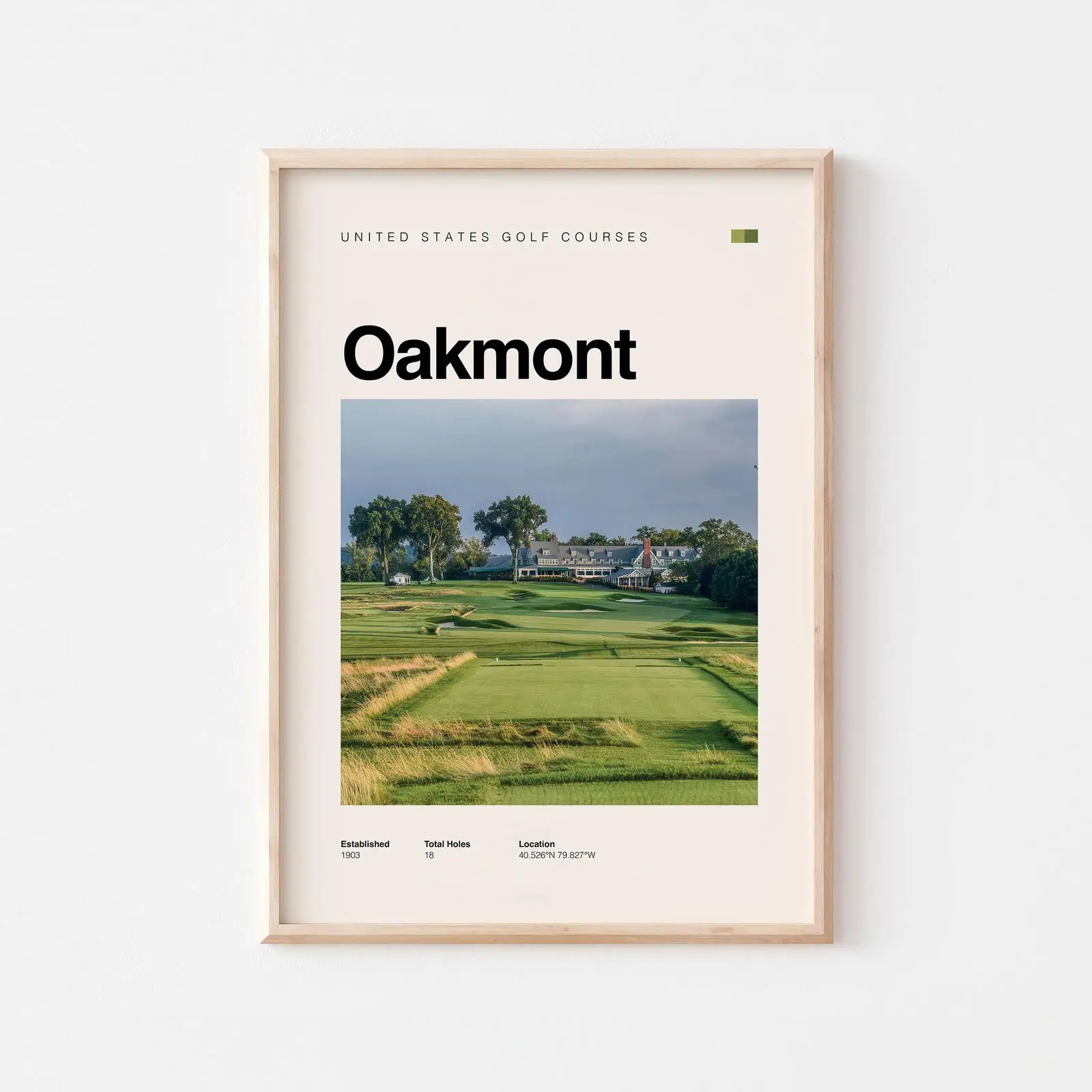 Oakmont Golf Course Poster | Inspired by Iconic American Golf | Unframed Artistic Decor